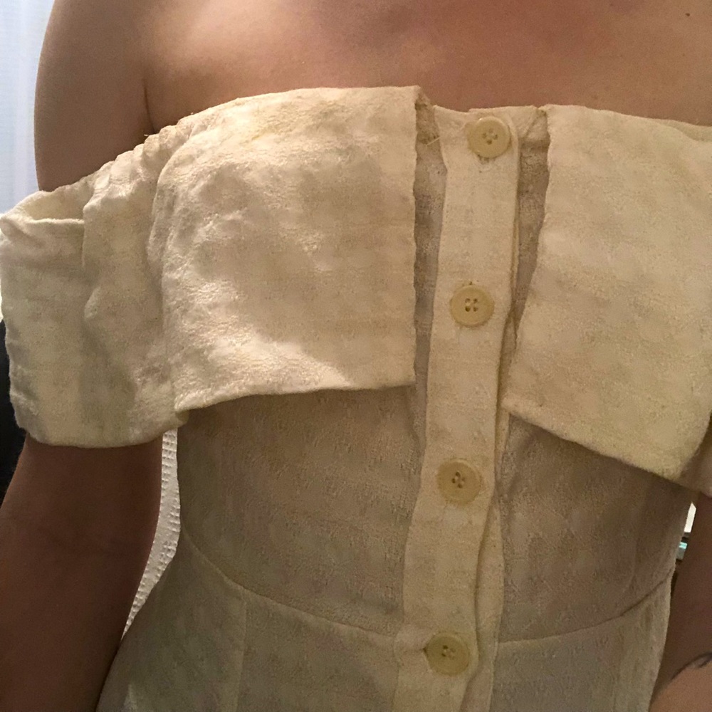 Reformation off-the-shoulder dress *with pockets*